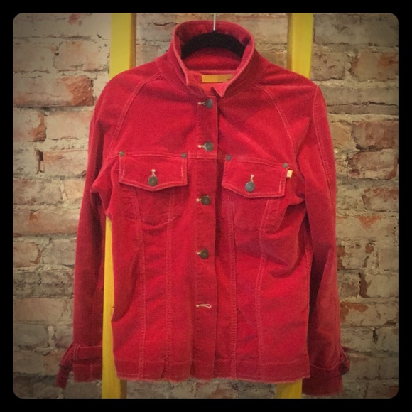 red velvet jean jacket